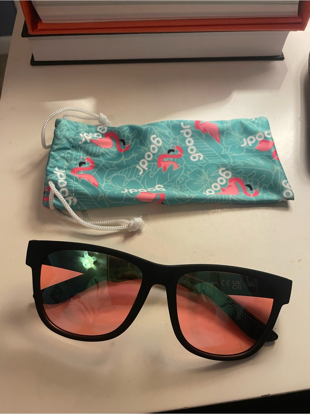 Black Frame Sunglasses with Pink Lenses